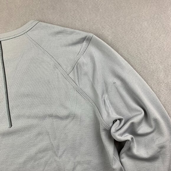 Lululemon Men Shirt Large Gray Mesh Crewneck Long Sleeve Warm Reflective Outdoor - Picture 7 of 10